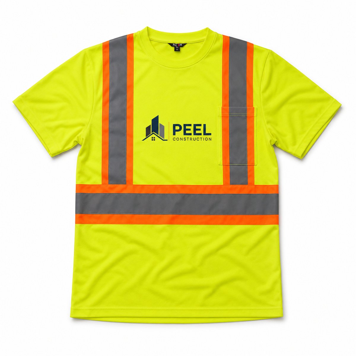Hi-vis tee printed for Peel Construction by Singhs Print