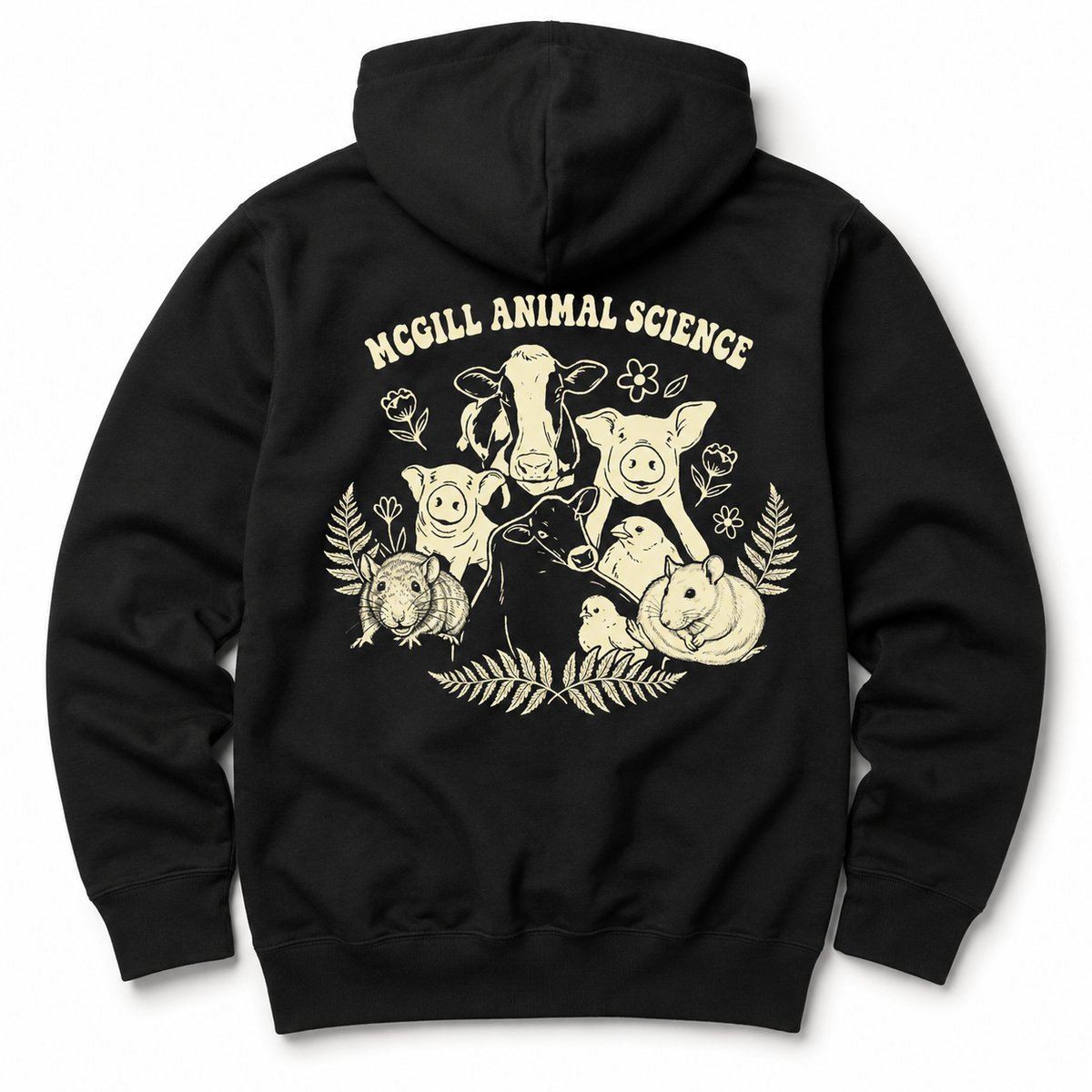 Branded hoodie printed for McGill Animal Science by Singhs Print