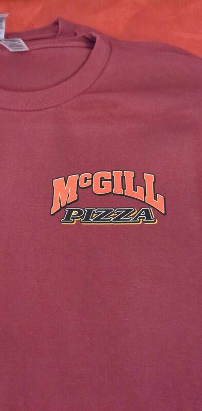 McGill Pizza logo tee